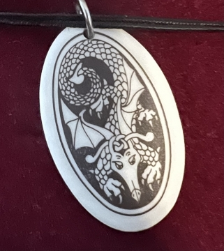 Necklace Pendant Dragon (Oval)